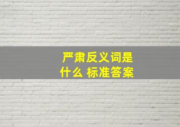 严肃反义词是什么 标准答案